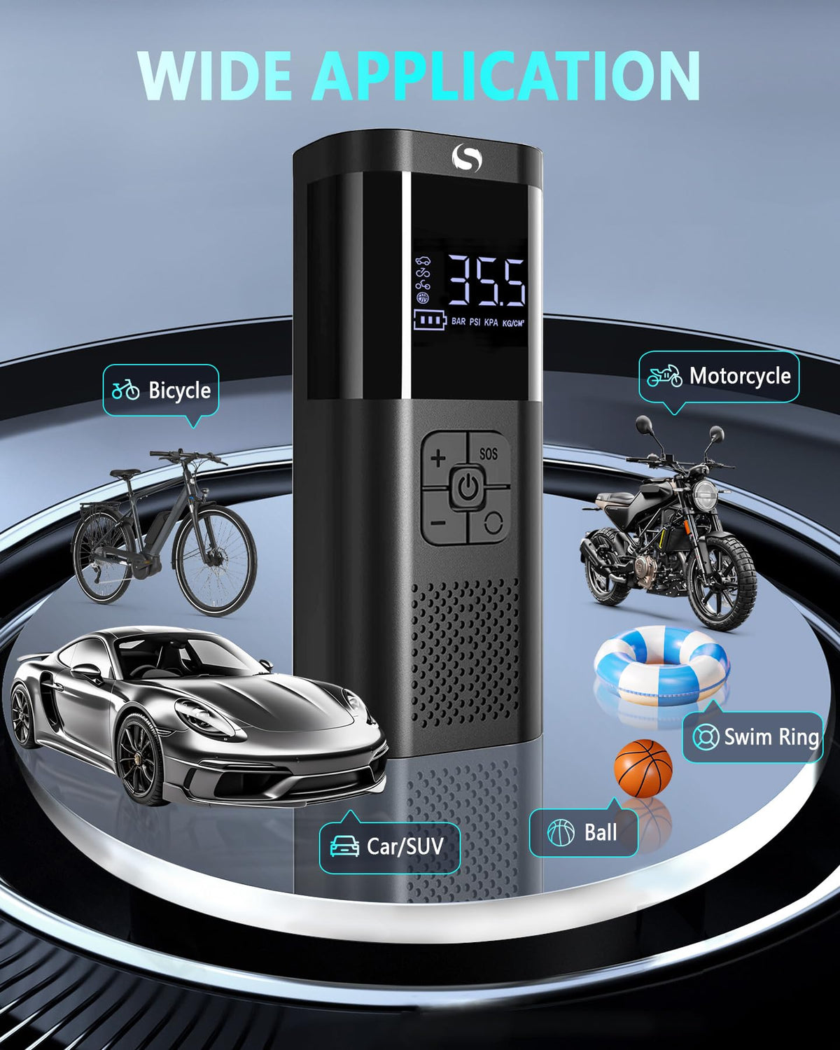 Car Tyre Inflator, Cordless Air Compressor