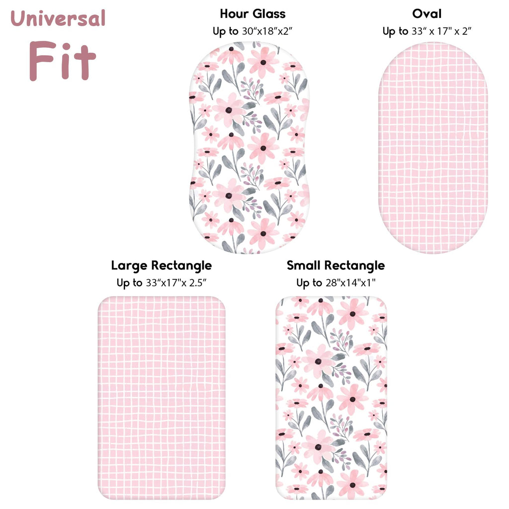 Yoofoss Travel Cot Fitted Sheets 65 x 95 cm, Compatible with Graco, Red Kite, Joie, Deryan Cots, Cozy Breathable Stretchy Microfiber Mattress Sheet, 2 Pack, Green Giraffes