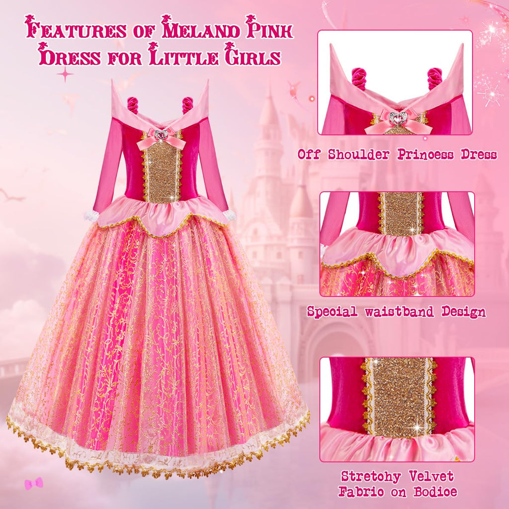 Meland Light Up Princess Dress for Girls Ages 3-10, Halloween Costume Party