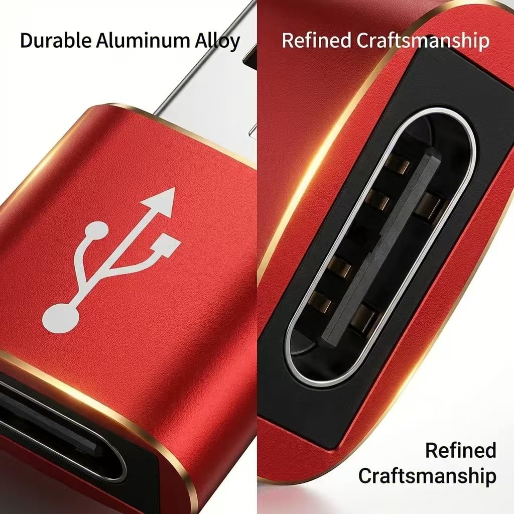 USB C to USB Adaptor, USB to USB C Adapter 2Pack, Type C Female to A Male Charger Cable Converter Compatible with Notebook, Tablet, Smartphone, iPad 10 Air 4 5,Apple 15 14 13 12 Pro Max (Black)