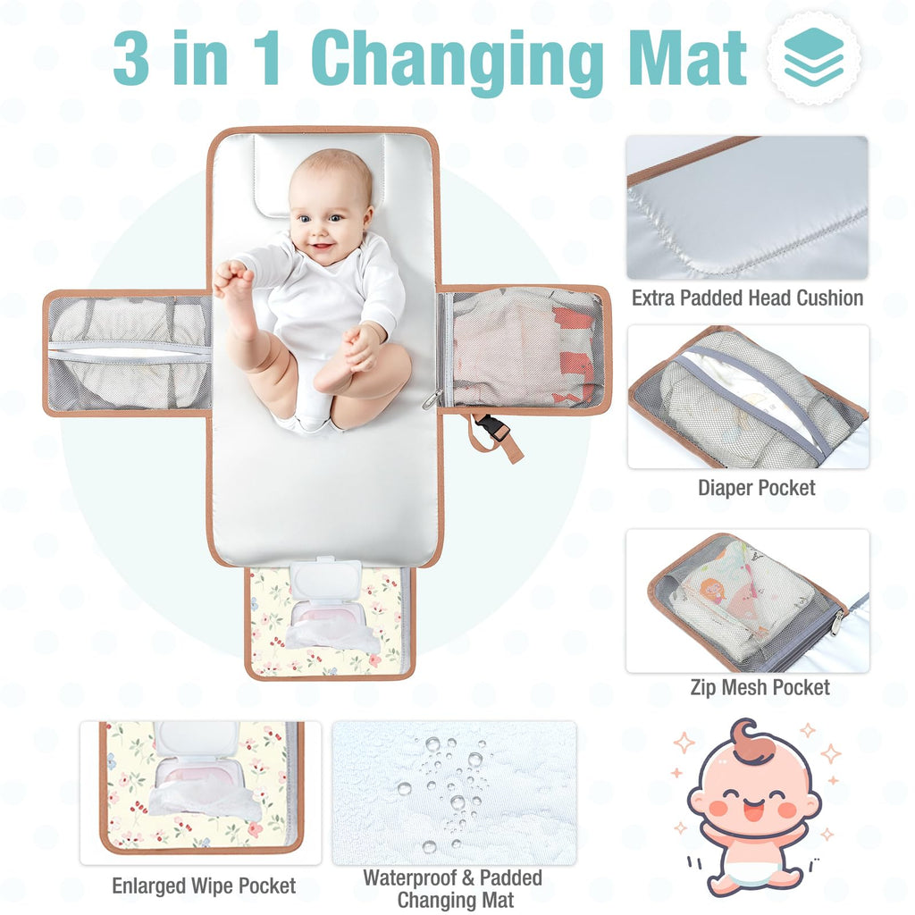 Lekebaby Portable Nappy Changing Mat Travel Baby Change Mat
