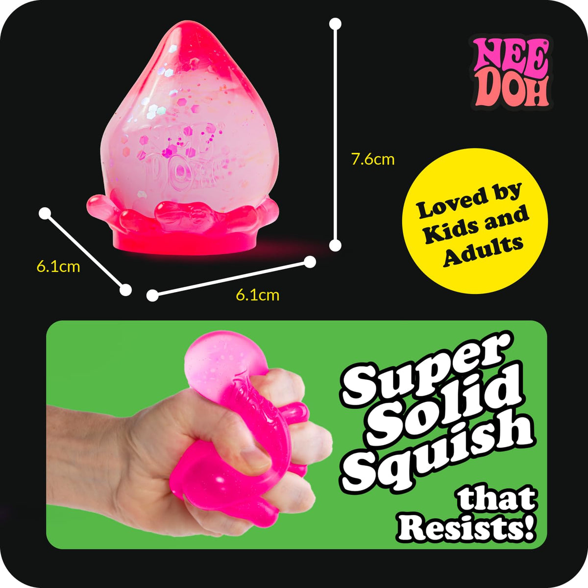 Schylling NeeDoh Nice Cube - Sensory Squeeze Toy with Super Solid Squish - 2.25" Cube - Color May Vary (Pack of 1)