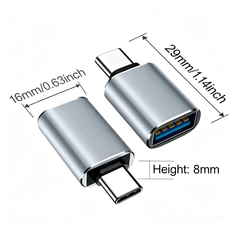 USB C to USB Adaptor, USB to USB C Adapter 2Pack, Type C Female to A Male Charger Cable Converter Compatible with Notebook, Tablet, Smartphone, iPad 10 Air 4 5,Apple 15 14 13 12 Pro Max (Black)
