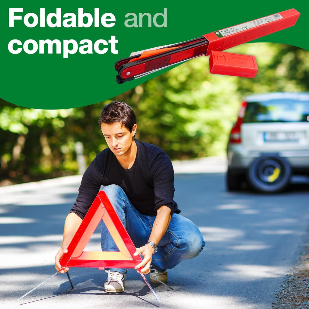 Safety First Aid HypaDrive Safety Red Warning Triangle, Foldable with Case