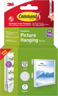 Command Picture Hanging Strips, Medium, 12 Pairs (24 Adhesive Strips)
