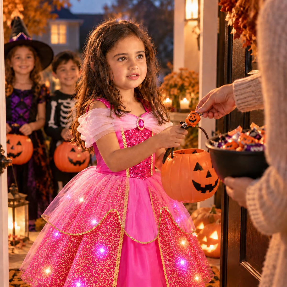 Meland Light Up Princess Dress for Girls Ages 3-10, Halloween Costume Party