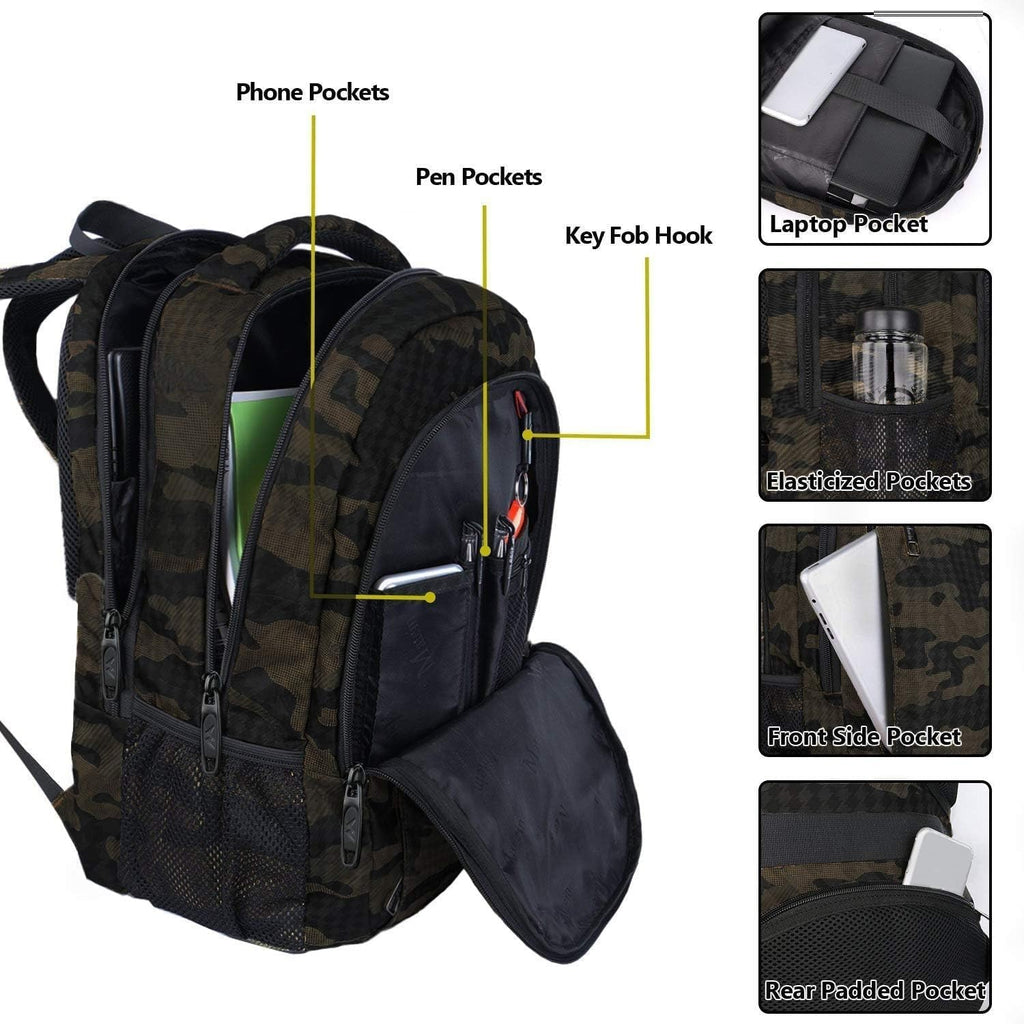 MATEIN Travel Laptop Backpack, Work Bag Lightweight Laptop Bag, Black Blue