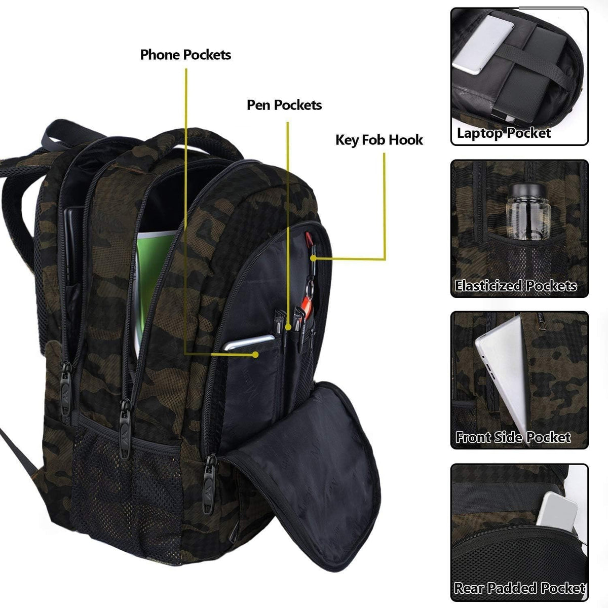MATEIN Travel Laptop Backpack, Work Bag Lightweight Laptop Bag, Black Blue