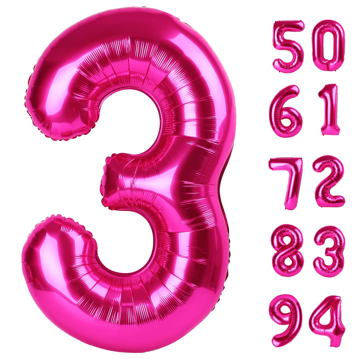 Laser Silver 6 Balloon - Number Balloon 40 Inch, 6th Hot Pink Decorations