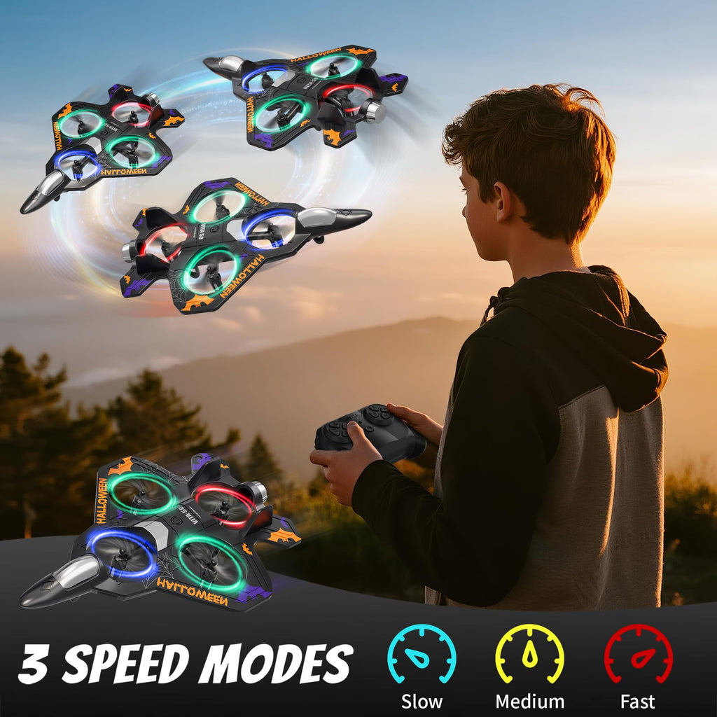 RC Planes Remote Control Airplanes Drones for Kids Adults,Black,3Batteries