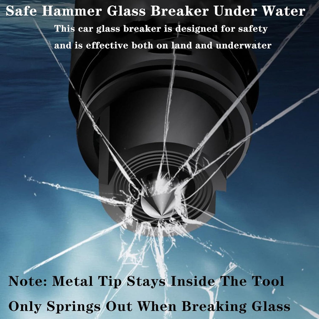 Car Safety Hammer Window Glass Breaker, 2 Pcs Emergency Car Window Breaker, Portable Window Breaker and Seat Belt Cutter with Test Glass for All Vehicles Emergency Car Tool