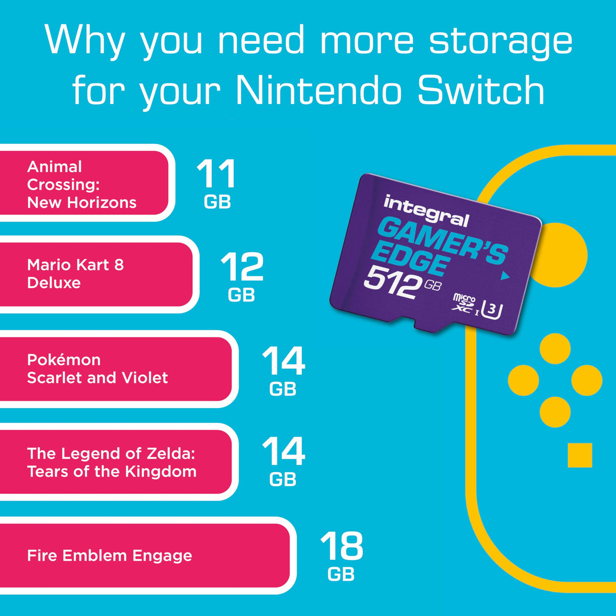 Integral 256GB Gamer's Edge X Micro SD Express Card for Nintendo Switch 2, up to 890MB/s Read, 750MB/s Write, 4K Video, A1, NVMe PCIe, High-Speed Gaming, Reduce Download Times, Ultra-fast Storage