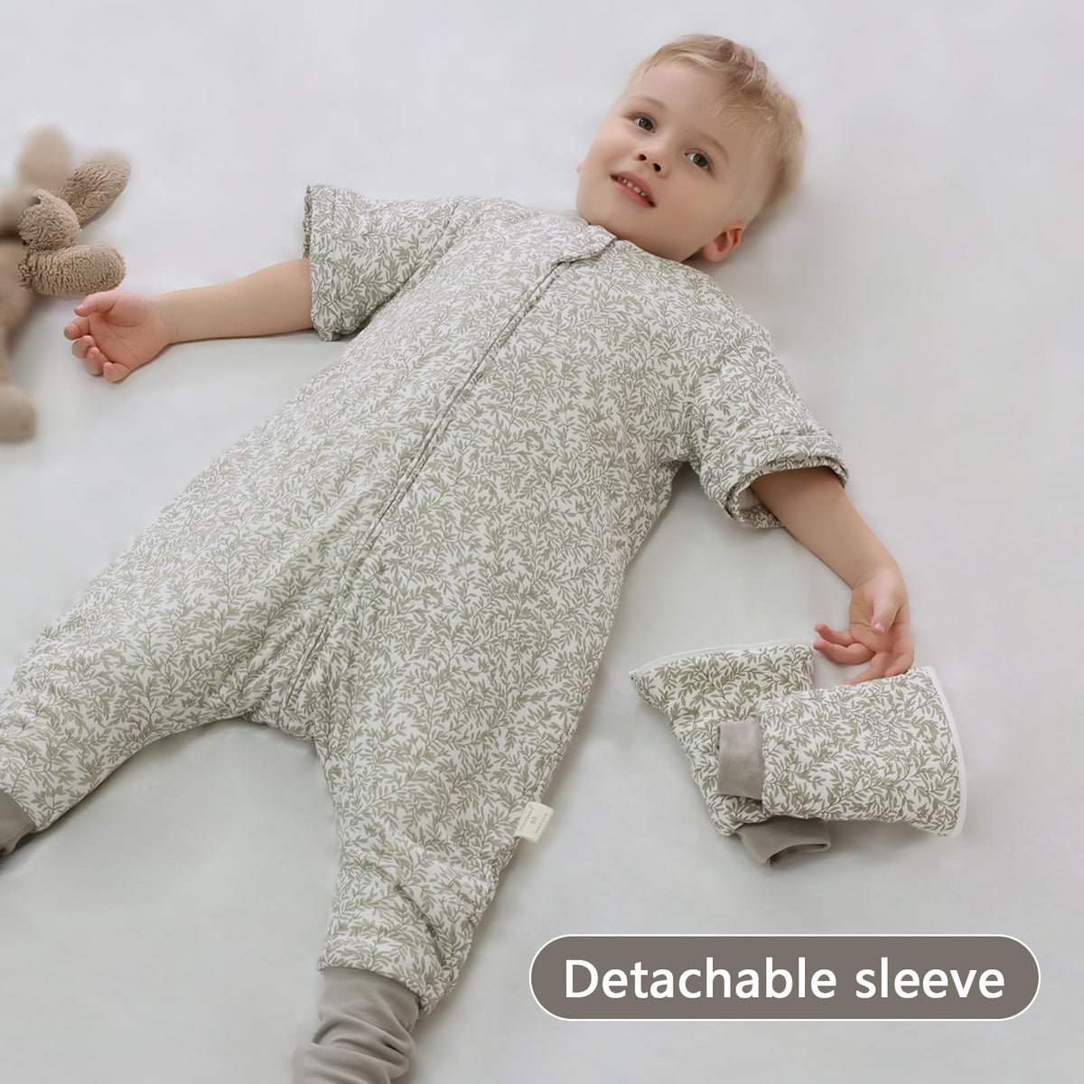 Mosebears Baby Sleeping Bag, 2.5 TOG Baby Sleep Sack with Legs,Winter Sleeping Bag with Removable Sleeves