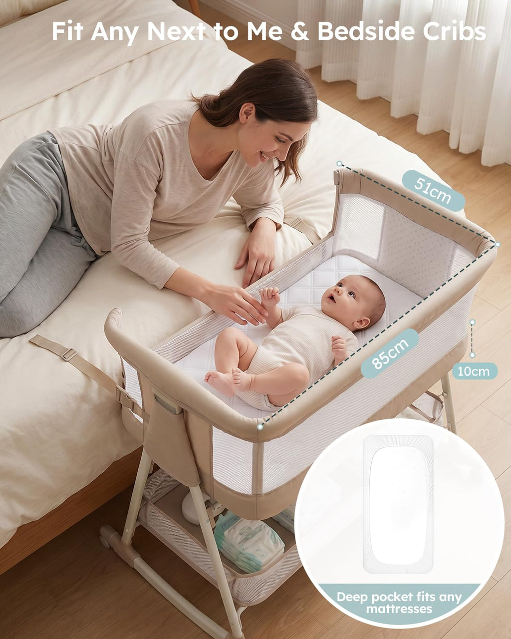 Yoofoss Waterproof Cot Bed Mattress Protector 120 x 60 cm Breathable Toddler Bed Mattress Protector Comfortable Noiseless White