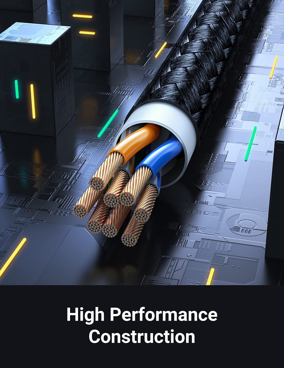 UGREEN Ethernet Cable 15M, High-Speed Gigabit Cat 6 Network Cable Braided