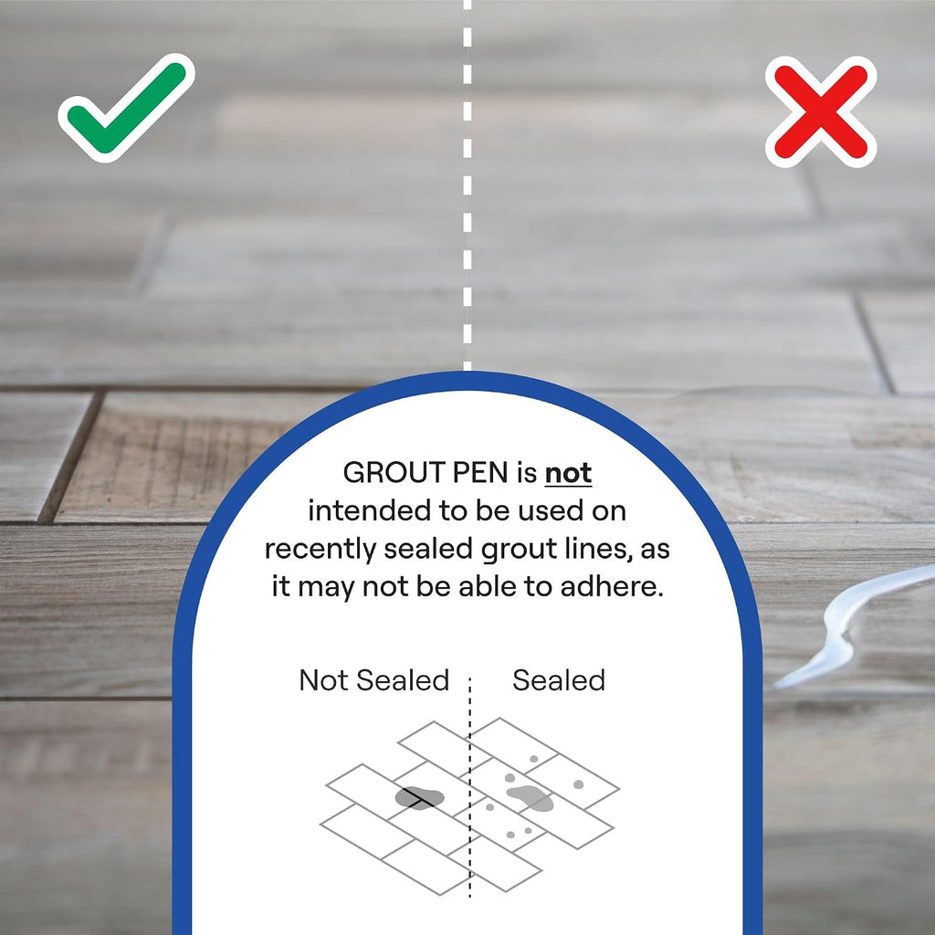 Twin Pack White Grout Pen - Designed for restoring tile grout in bathrooms & kitchens (White)