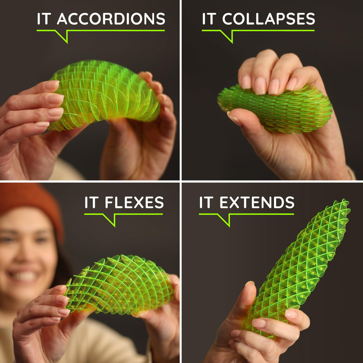 Morf Worm 3D Sensory Fidget Toys for Kids, Teens & Adults, Rainbow, Small