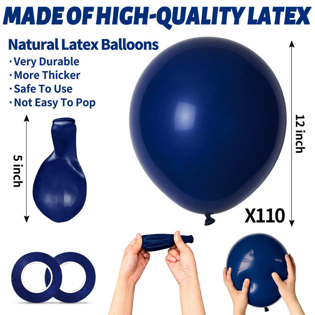 110pcs Black Balloon 12 inch, Black Latex Balloons for Birthday Party Baby Shower Wedding(with 2 Ribbons).