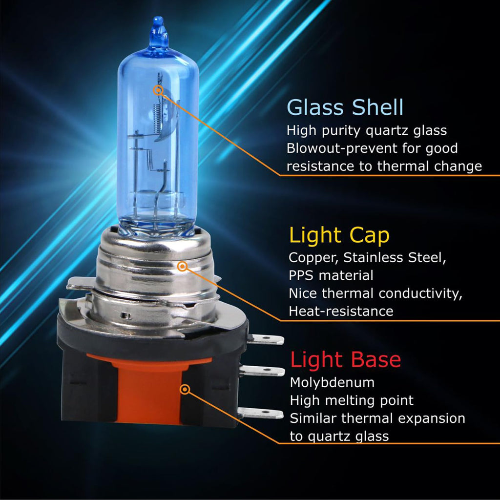 Sinoparcel H15 Headlight Bulb, OEM Replacement, Standard 3200K Warm White