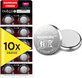 Warriors 10X CR2032 Batteries, 3V 240mAh Lithium Coin Batteries