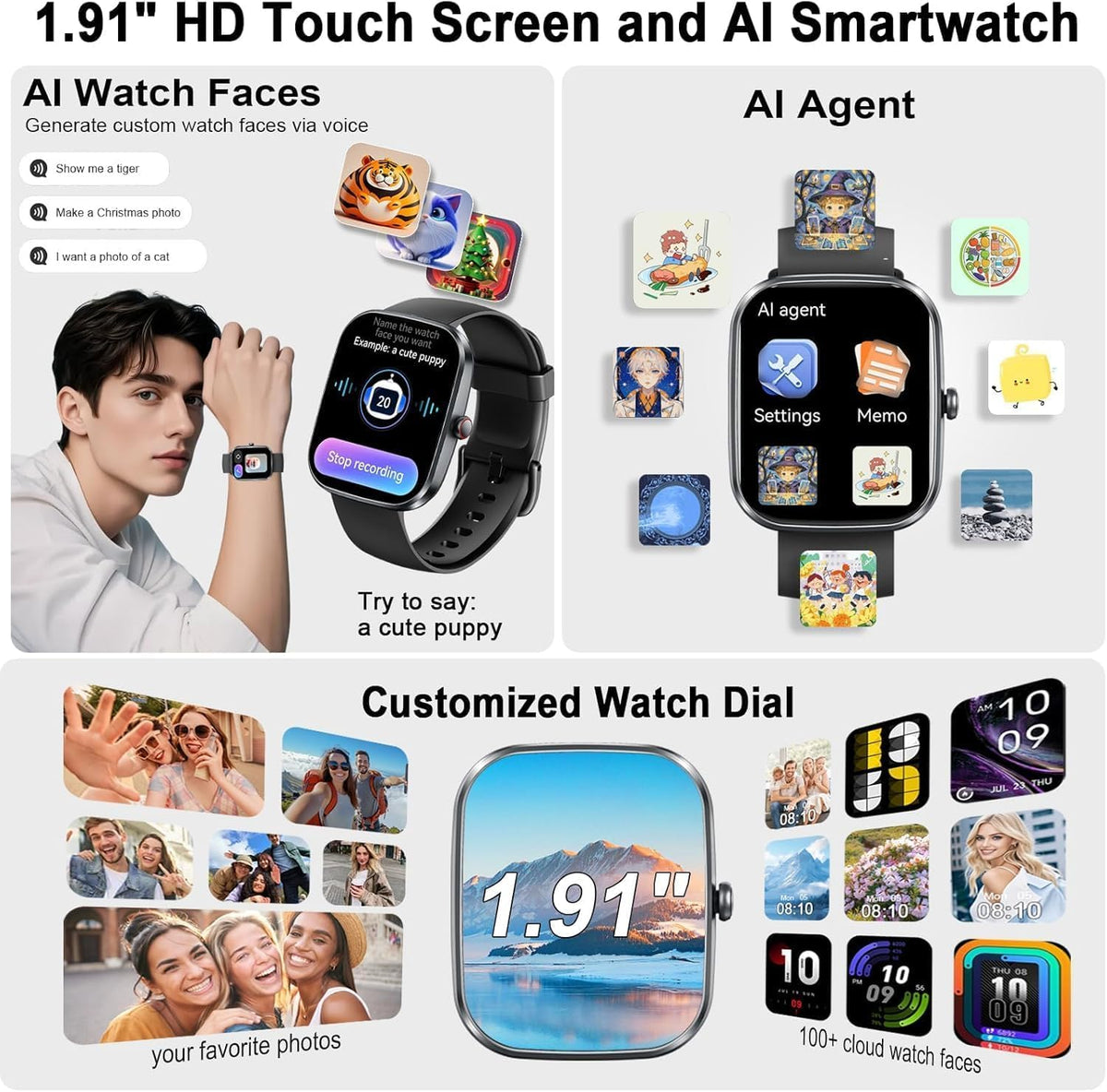Motast Smart Watch, Fitness Tracker 1.69'' HD for Men Women,