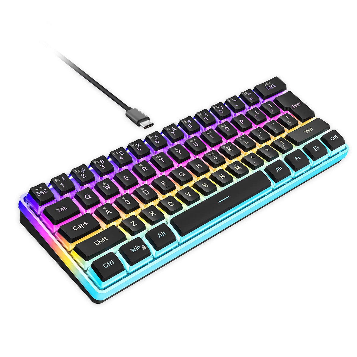 Snpurdiri 2.4G 60% Wireless Gaming Keyboard and Mouse Combo (White-Grey)