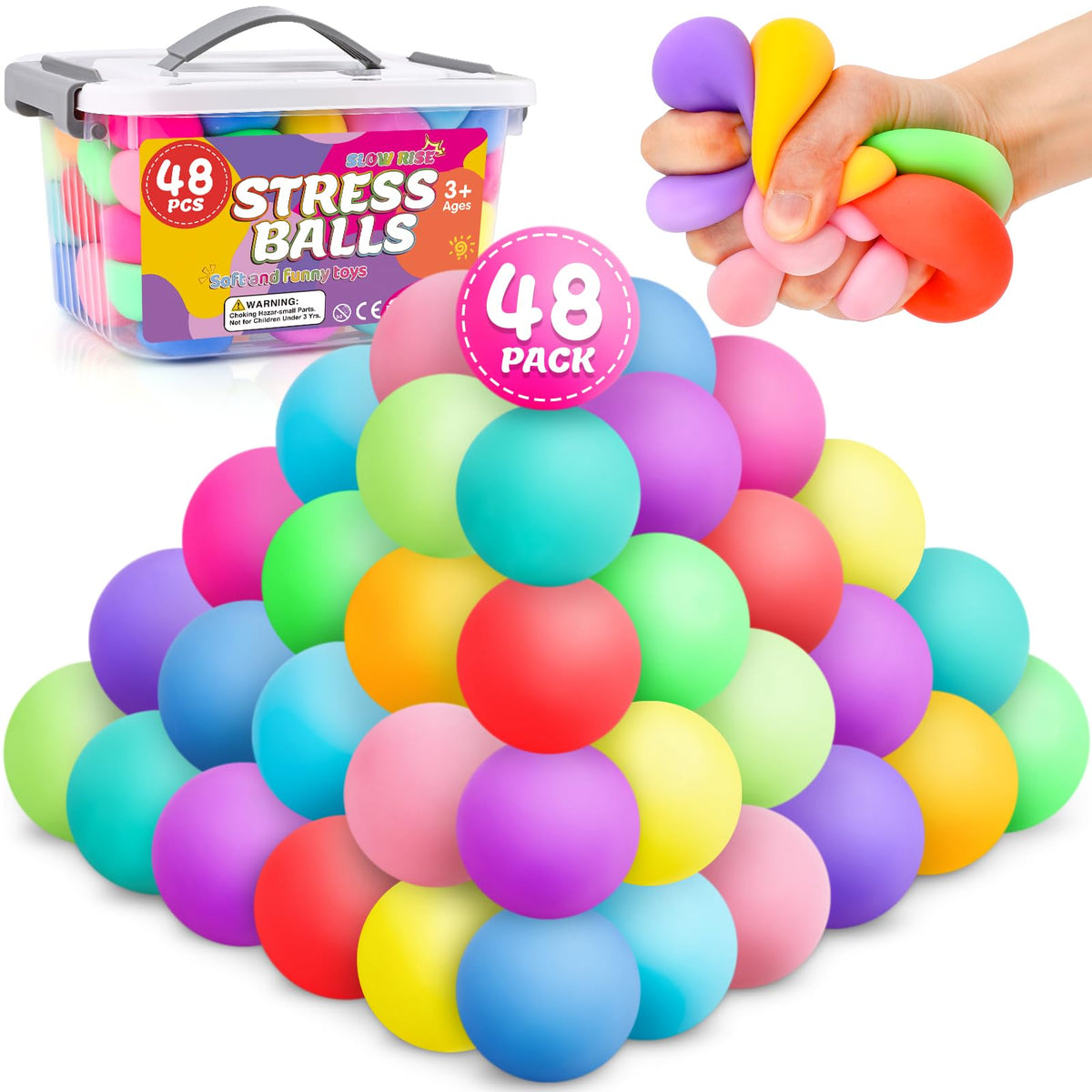 VISCOO 12 Pack Slow Rising Stress Cube, Stress Balls Fidget Squishy Toys