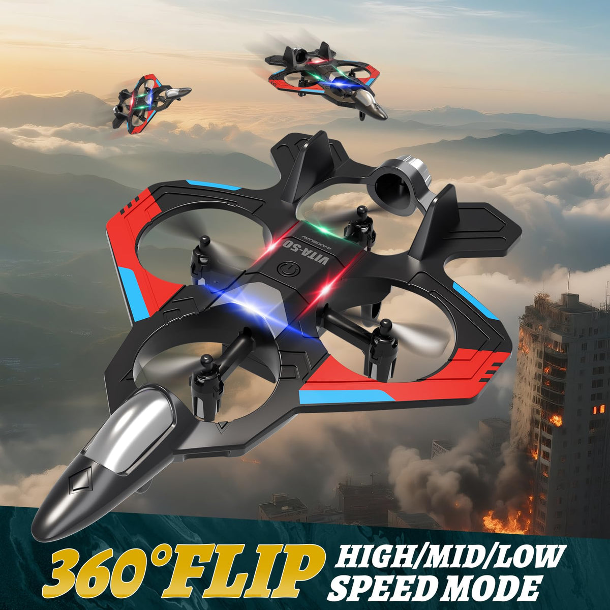 RC Planes Remote Control Airplanes Drones for Kids Adults,Black,3Batteries