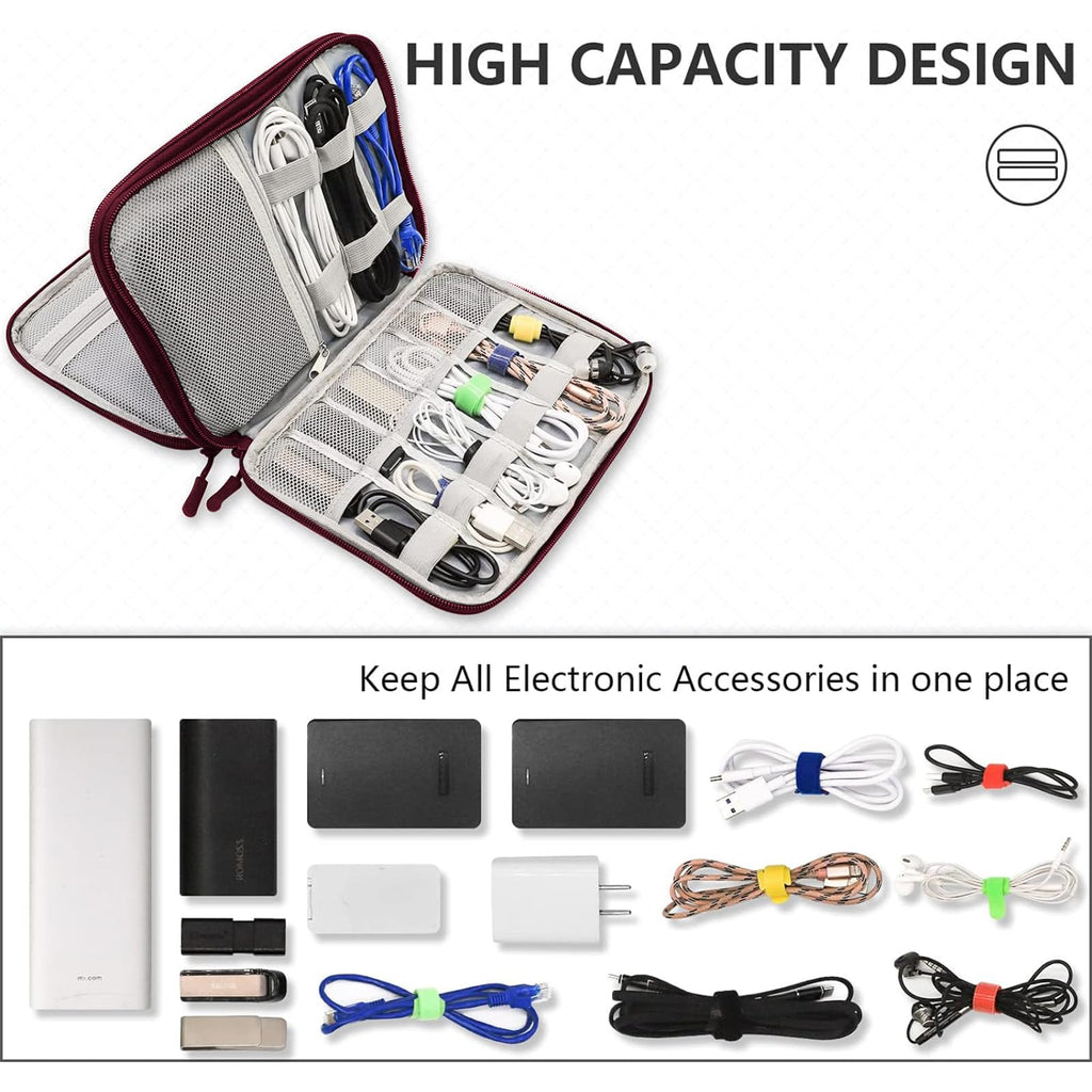 Teskyer Travel Cable Organiser Bag, Travel Essential, Black
