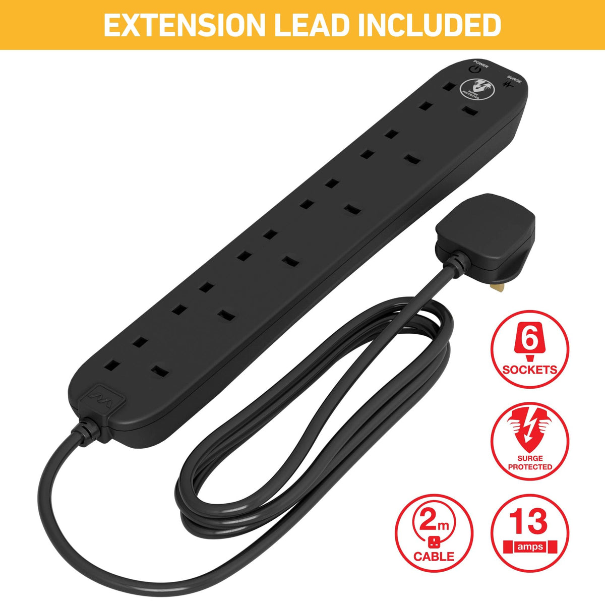 D-Line Cable Tidy Box, Hide Extension Blocks, Desk Cable Management, Organise TV Cables - 415mm (L) x 165mm (W) x 135mm (H) - Large, White