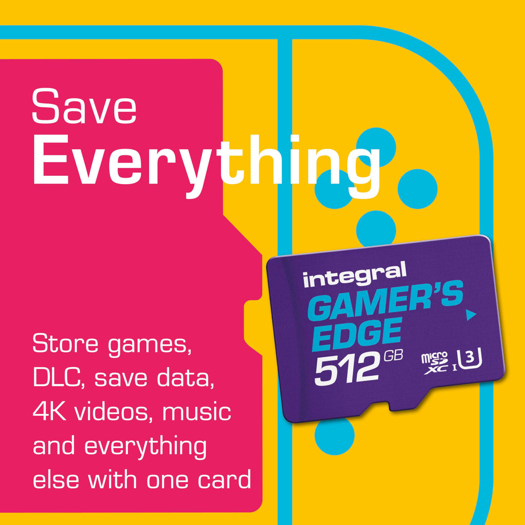 Integral 256GB Gamer's Edge X Micro SD Express Card for Nintendo Switch 2, up to 890MB/s Read, 750MB/s Write, 4K Video, A1, NVMe PCIe, High-Speed Gaming, Reduce Download Times, Ultra-fast Storage