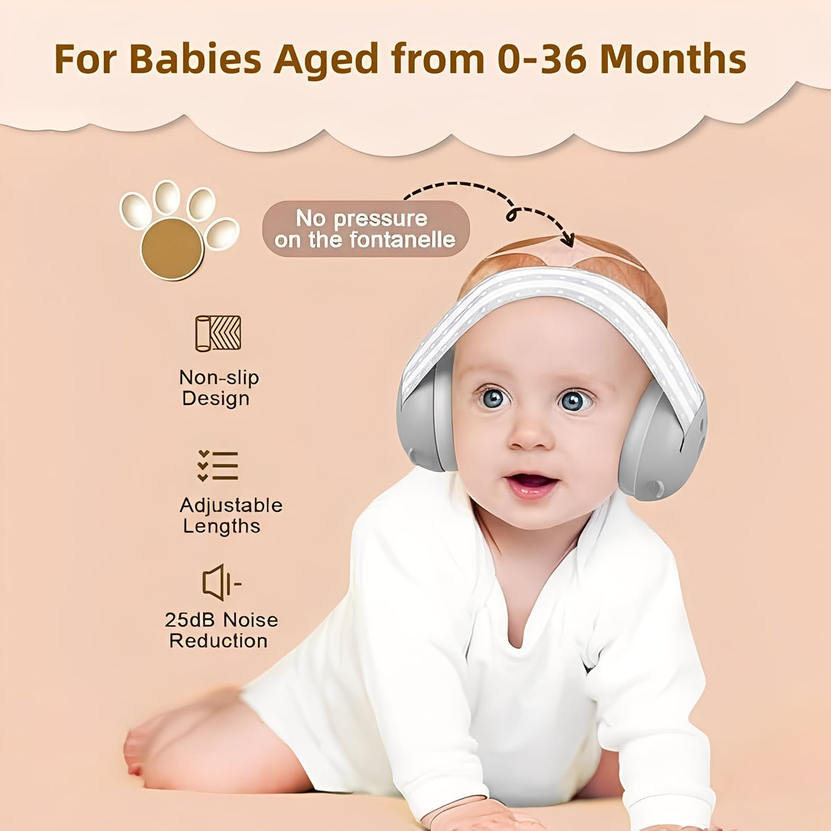 Baby Ear Defenders for 0‑36 Months, Noise Reduction Earmuffs