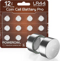 POWEROWL 12 Pcs LR44 Batteries for Watches, Christmas decorations, Bottle Lights, and Small Electronics
