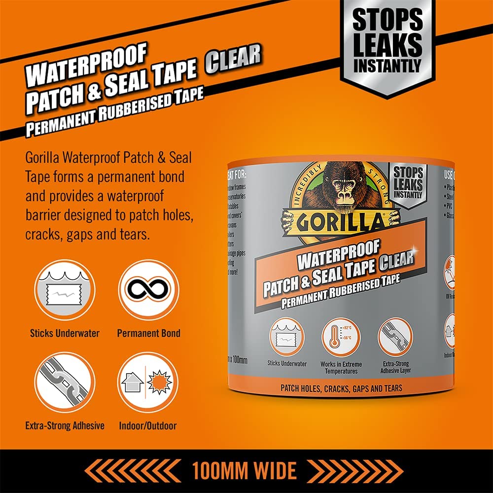 Gorilla Waterproof Patch & Seal Tape White 3m