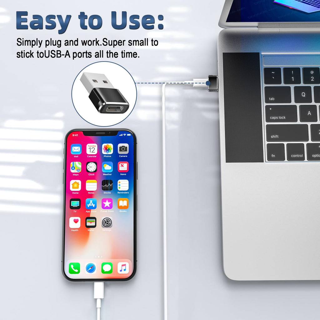 USB C to USB Adaptor, USB to USB C Adapter 3-Pack Charger Cable Converter
