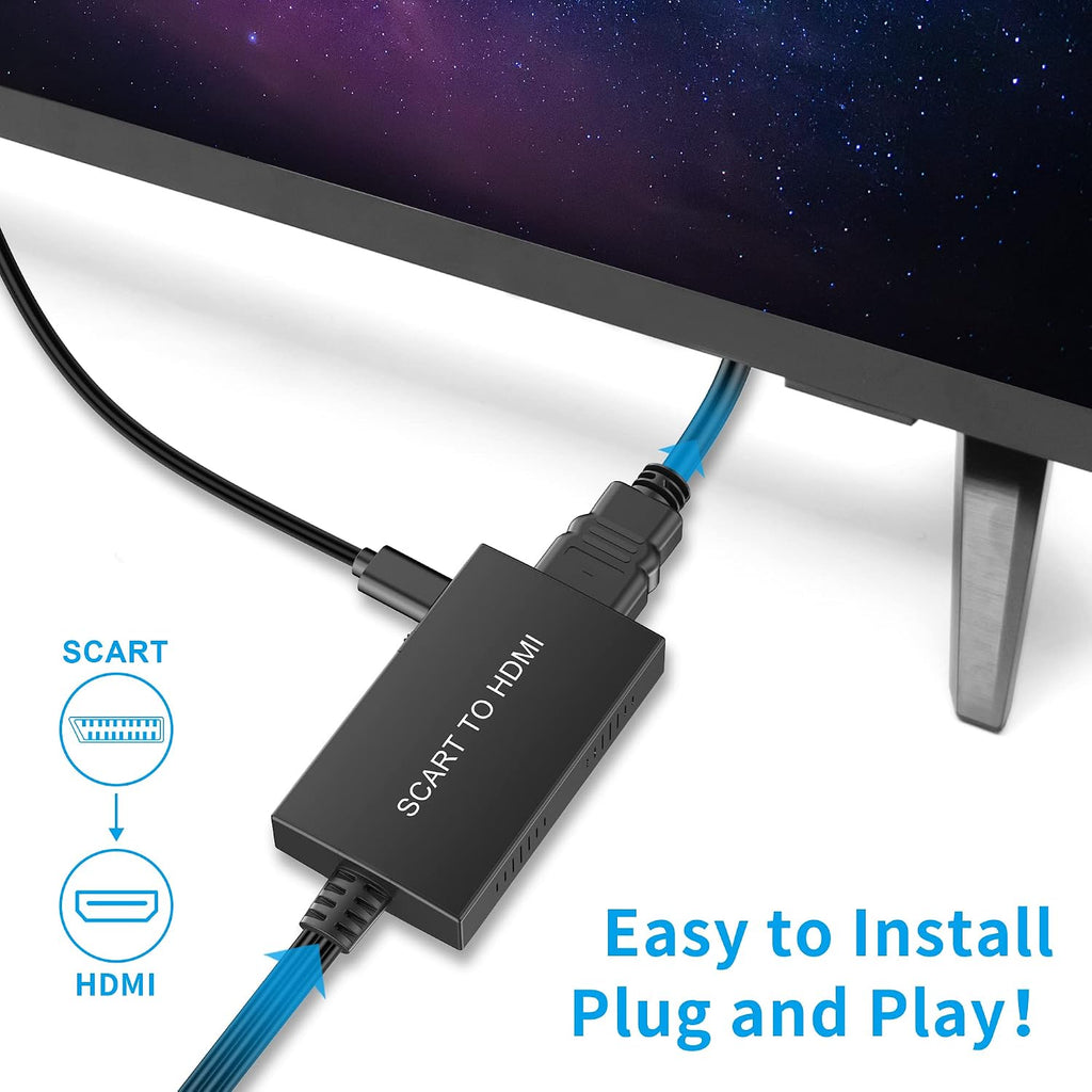 uhddadi Scart to HDMI Converter with HDMI Cable,Scart HDMI Adapter