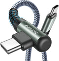 AINOPE USB C to USB C Cable 60W 3.1A, Type C to Type C Cable Right Angle, Compatible with Samsung Galaxy S21 S20, Note 20/10/9/8, MacBook Air/Pro 13'', iPad Mini 6/Pro/Air 2020,Pixel [0.5M]