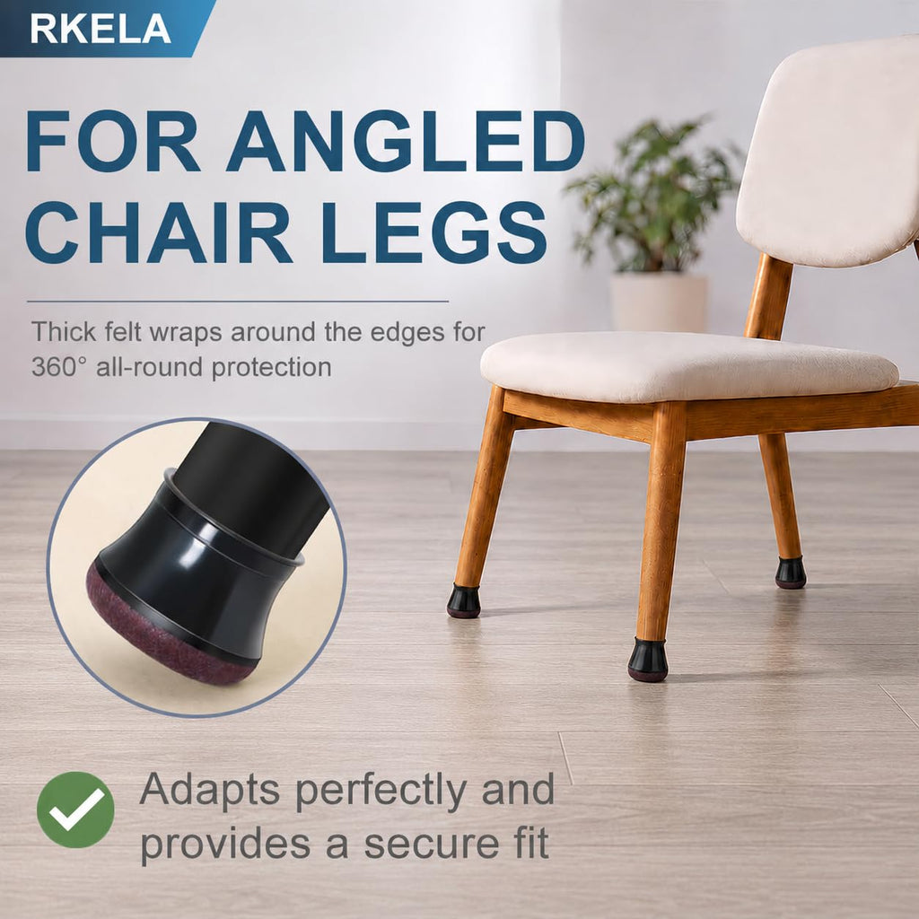 Square Chair Leg Floor Protectors, 16 Pcs, Large Clear