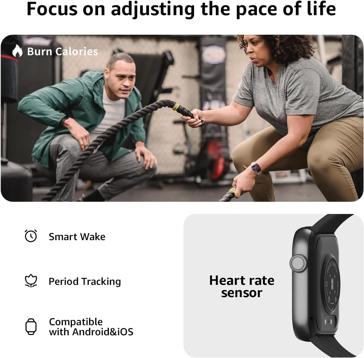 AcclaFit Smart Watch for Men Women Answer/Make Call, 1.85" Smartwatch, Fitness Watch with Heart Rate Blood Pressure Sleep Monitor, IP68 Waterproof Step Counter Compatible with Android IOS Orange