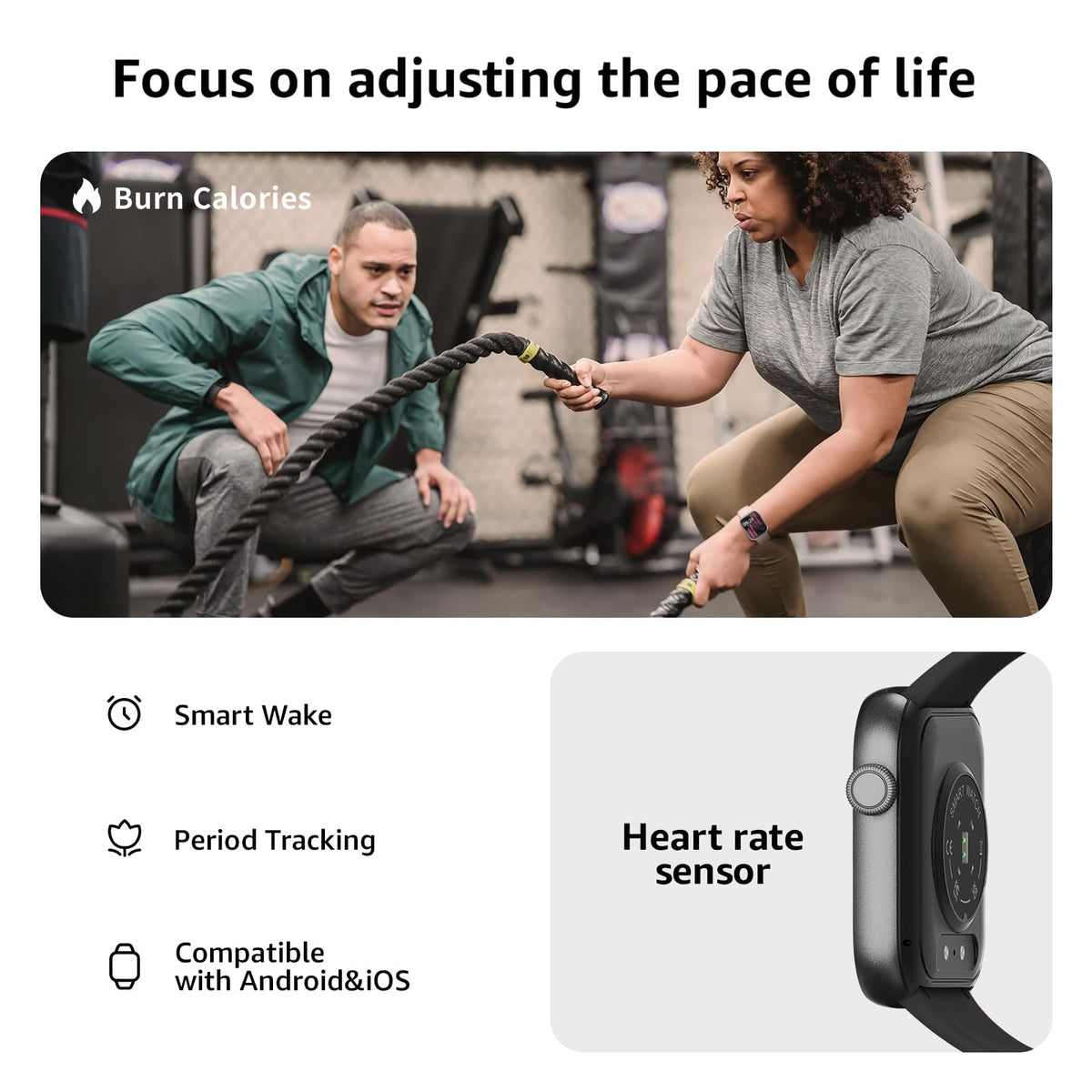 AcclaFit Smart Watch for Men Women Answer/Make Call, 1.85" Smartwatch, Fitness Watch with Heart Rate Blood Pressure Sleep Monitor, IP68 Waterproof Step Counter Compatible with Android IOS Orange