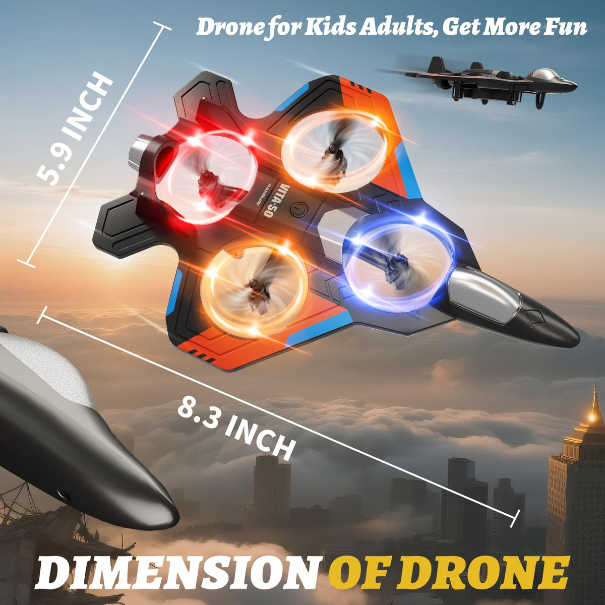 RC Planes Remote Control Airplanes Drones for Kids Adults,Black,3Batteries
