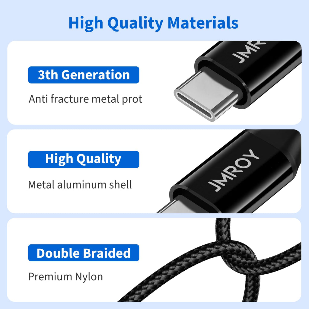 USB C CABLE 3M,Long Samsung Charger Cable Braided Compatible with Samsung Galaxy S20 Plus S21 S22 S23 S10 S9 S8, A20E A50 A51 A70 A71,PS5,Switch,Huawei P40,（Black）