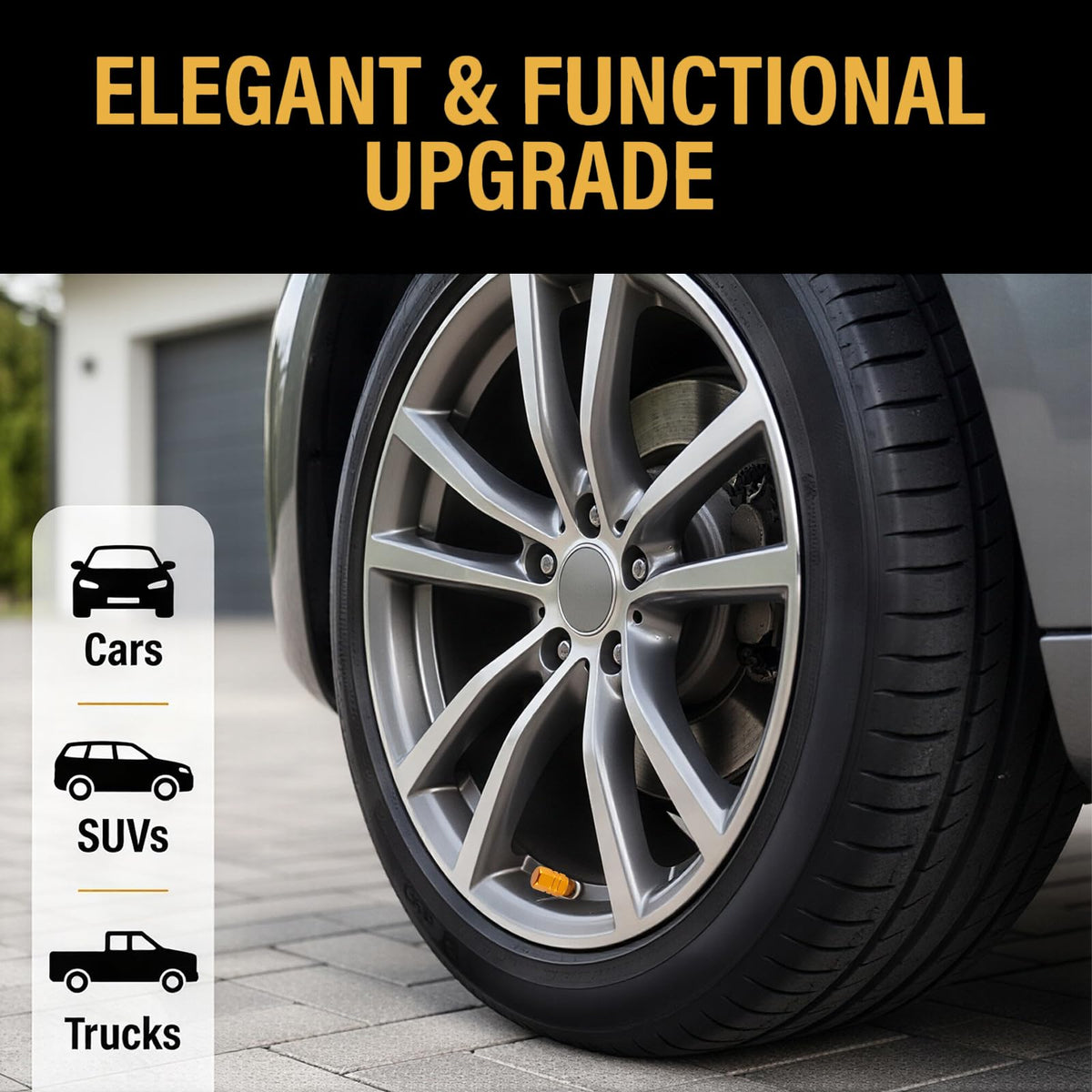 Aluminum Tire Valve Caps,8 Pcs Dustproof Stem Covers