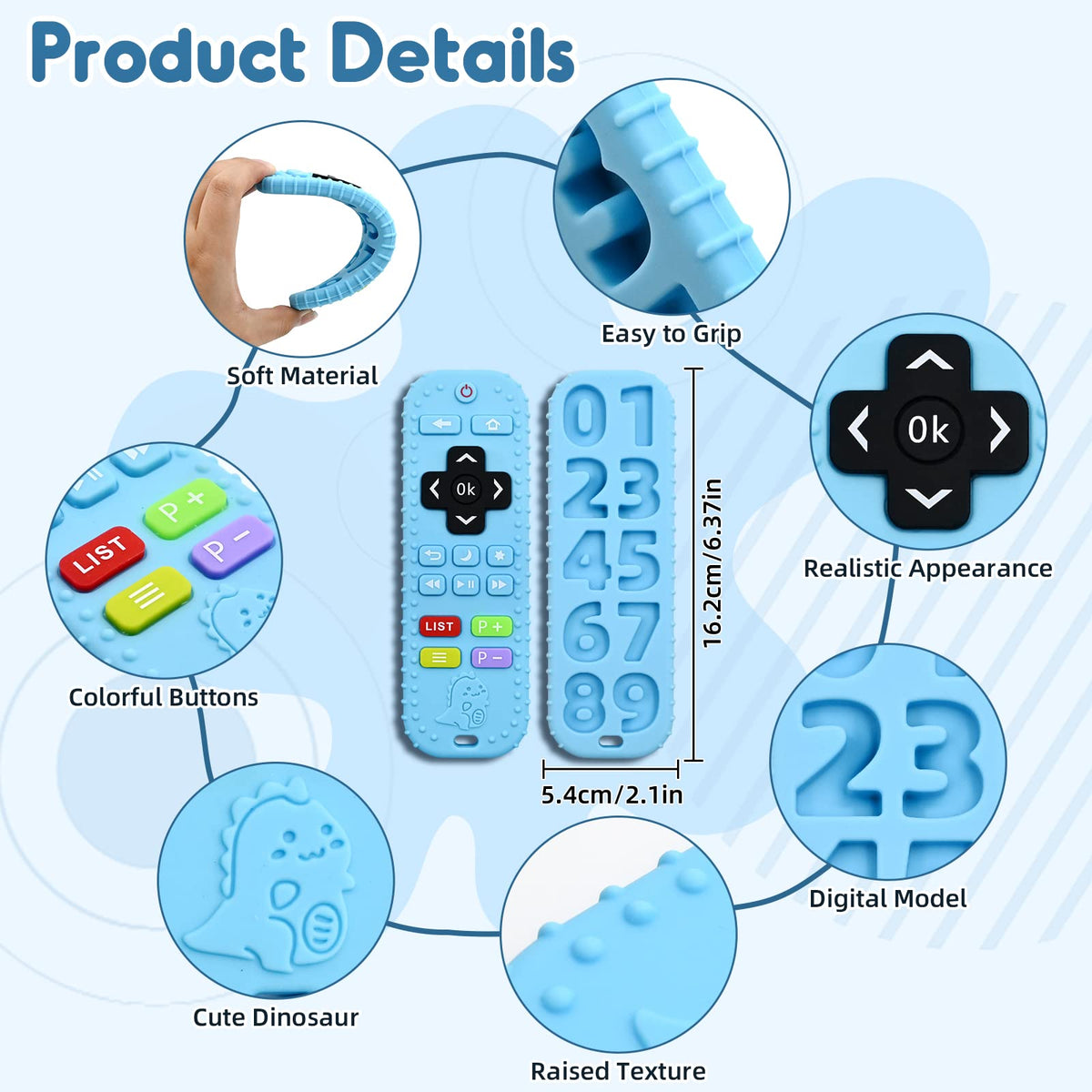 Teething Relief Teethers Toys for Babies 3-6 12 Months Gifts, Silicone Remote Control Baby Teether Bath Toys for 3 6 9 Months Newborn Infant Boy Girl Autism, Food Grade Silicone Sensory Toys, Black