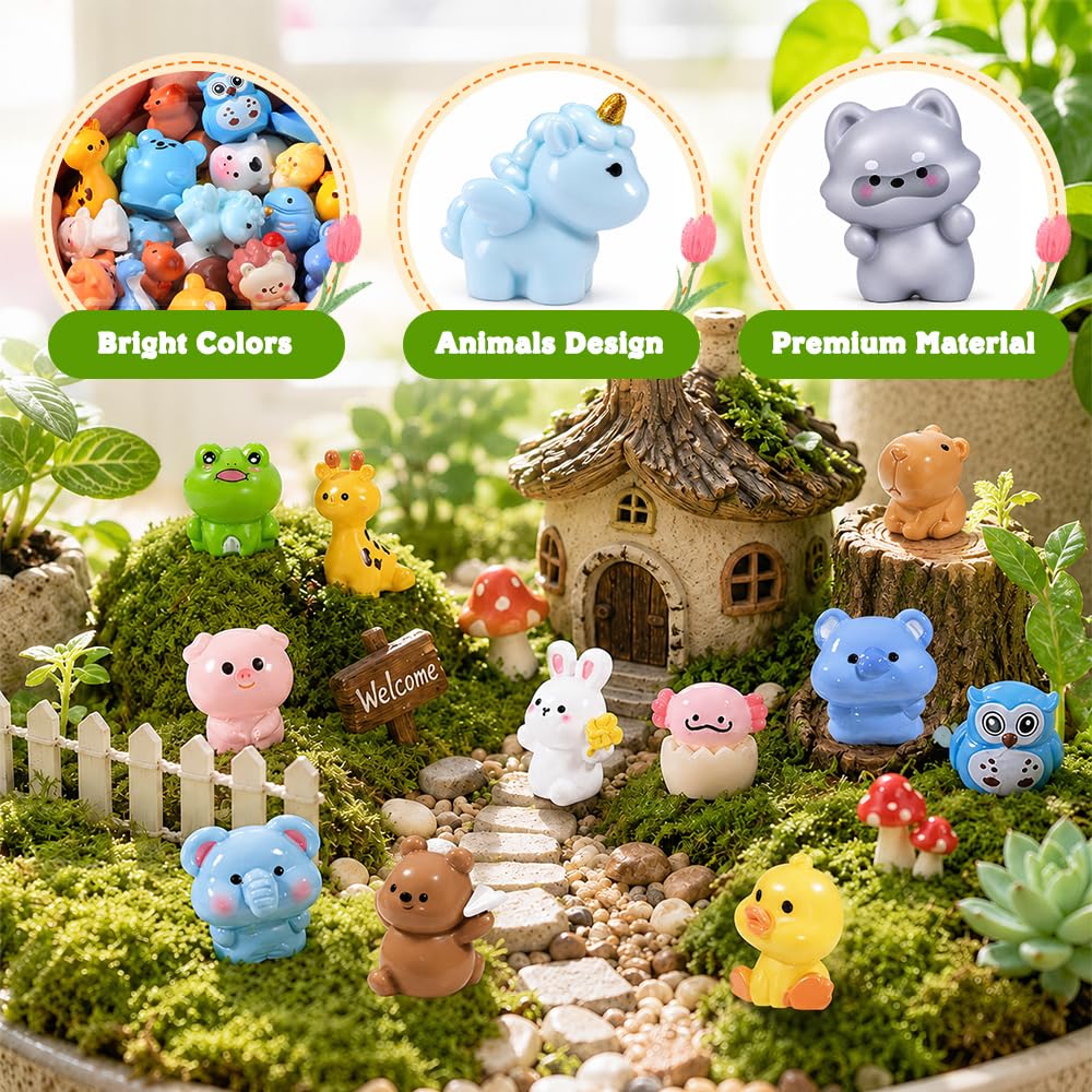 DIYDEC 24pcs Luminous Christmas Mini Resin Tree Figures Toys