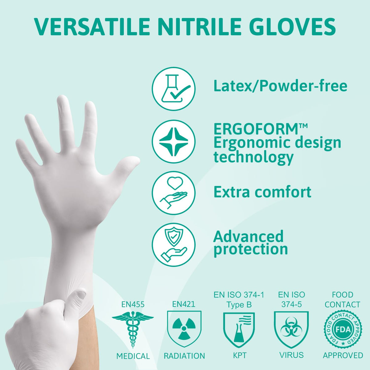 Ansell Microflex 93-732 Disposable Gloves, Black, Size XL, 100 Pcs