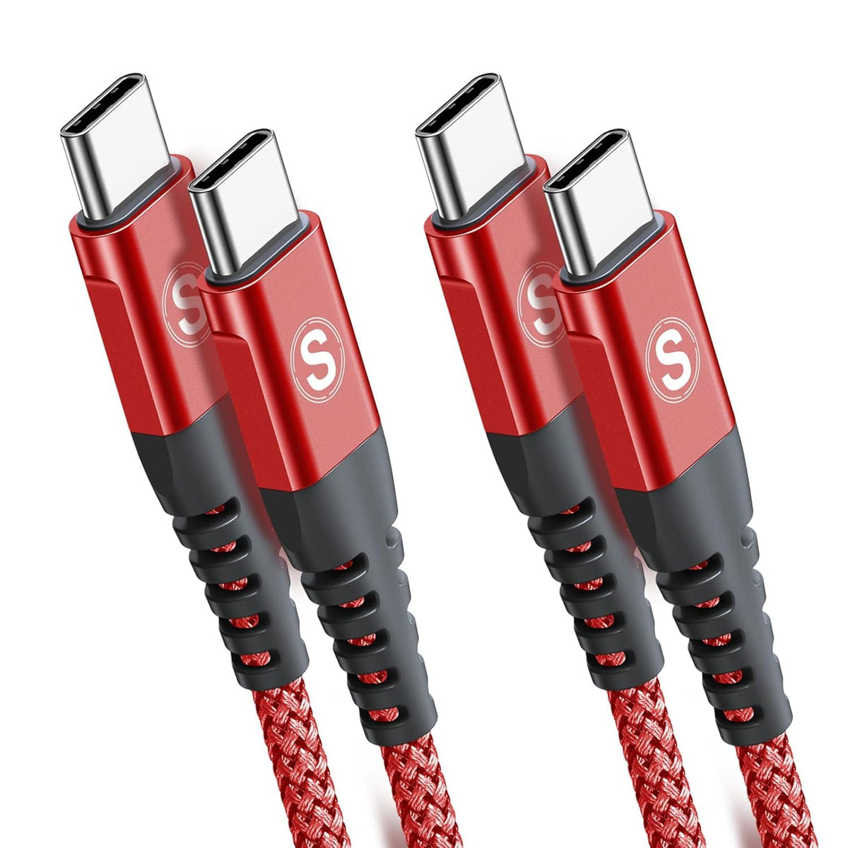 2-Pack 3m 60W USB C to USB C Charger Cable, PD Type C Super Fast Charging for iPhone 16 15 MacBook iPad Pro, Samsung Flip Fold 7 6 5 S25 S24 S23 Ultra, Steam Deck, Nintendo Switch etc