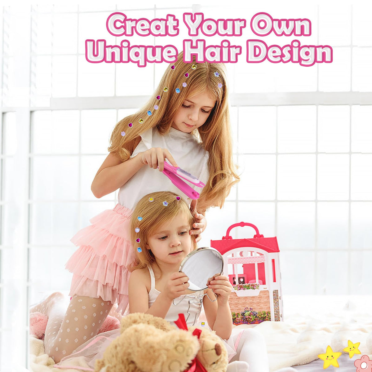 kidzkube Hair Gem Stamper Kit, Birthday Toys for Girls Ages 3-12