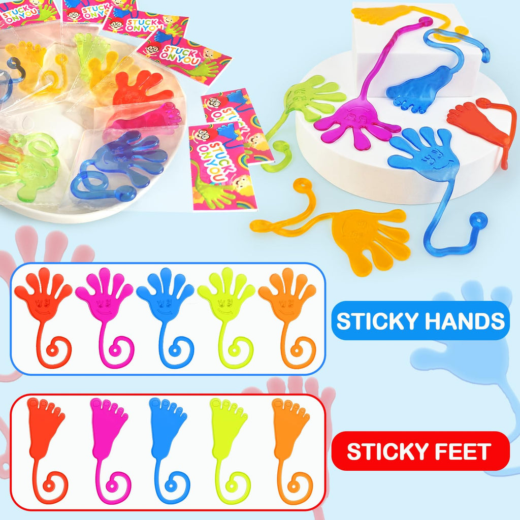 Halloween Party Favors Goodie Bag Stuffer Fillers for Kids (30 PCS), Large Sticky Hands & Feet for Birthday Pinata, Classroom Student Non Candy Treats Prizes Supplies Toys Gifts for Toddler Boys Girls