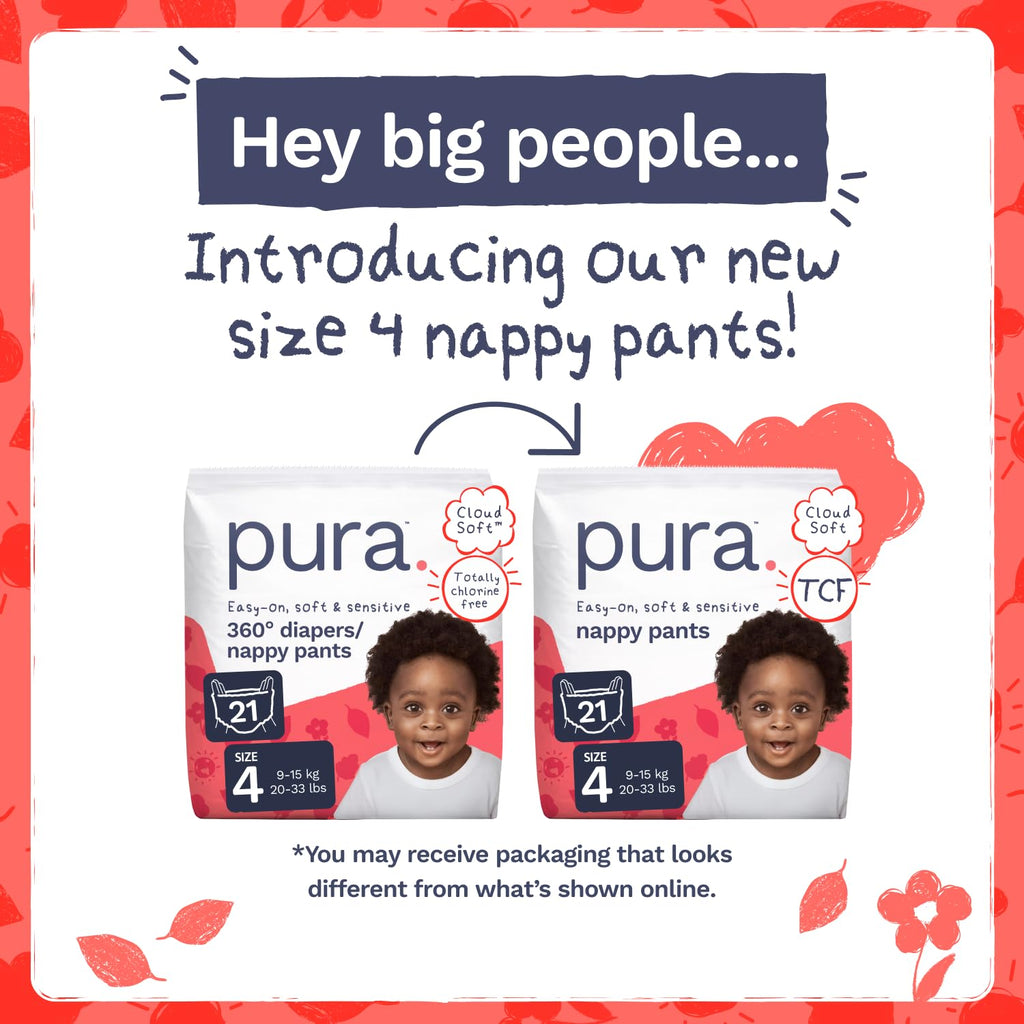Pura Nappy Pants Size 5 (12–17kg) 20 Count Sensitive Skin